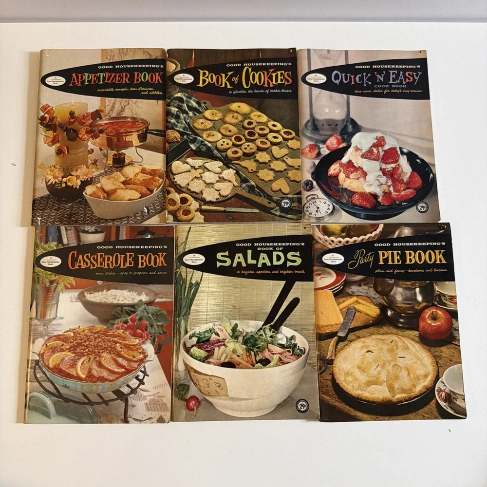 Vintage Good Housekeeping Cookbook Booklet Lot Retro Midcentury Kitchen Decor TV